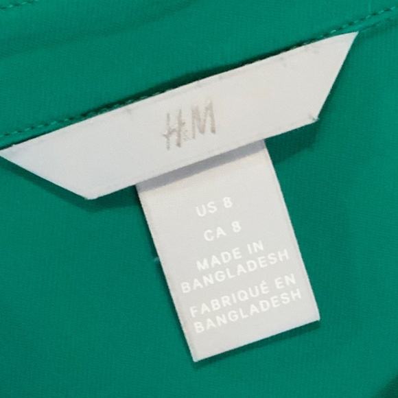 H&M Green Long Sleeve Sz 8 Shirt - Picture 2 of 6